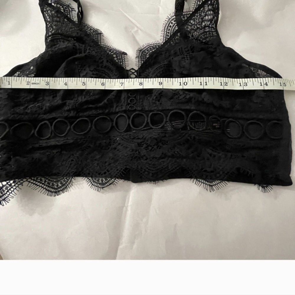 Victoria’s Secret Dream Angels Mesh Corset Eyelash Black Lace Bralette Medium